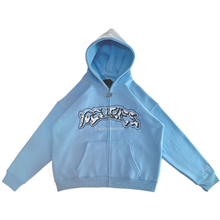 Load image into Gallery viewer, deVries Γνῶθι σαυτόν Zip-Up Hoodie Baby Blue
