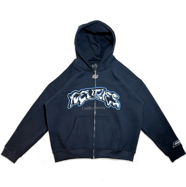 deVries Γνῶθι σαυτόν Zip-Up Hoodie Navy Blue